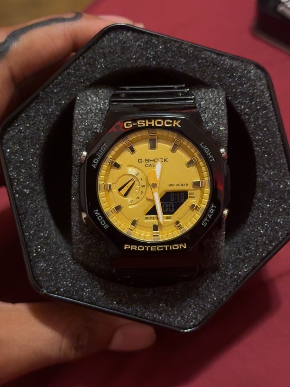 G-Shock Black and Yellow Resin Analog-Digital Watch